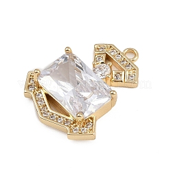 Brass Micro Pave Cubic Zirconia Pendants&nbsp;KK-S339-05G
