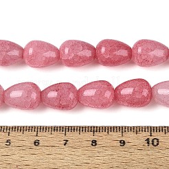焼き絵の具、ひび割れガラスビーズ、糸  ティアドロップ  ライトコーラル  13~13.5x9.5~10mm  穴：1.2~1.4mm  約54~60個/連  28.35~30.71インチ（72~78cm）&nbsp;DGLA-N019-03A-03