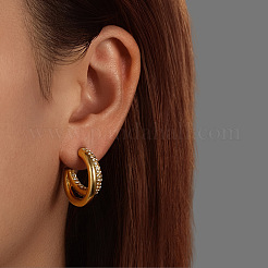304 Stainless Steel Crystal Rhinestone Half Hoop Earrings for Women&nbsp;WG20CE2-02