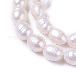 天然養殖淡水パールビーズ連売り  ホワイト  4~17x4~17mm  穴：0.5~1mm  約20~96個/連  13.5インチ〜15.2インチ（34.5~38.5cm）&nbsp;PEAR-L021-18-01A