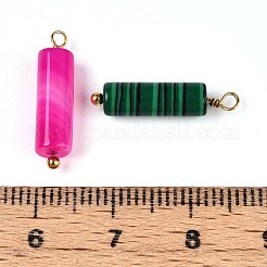 Synthetic Malachite & Goldstone & Turquoise & Agate Column Pendants&nbsp;STAS-N110-17G