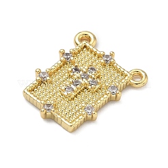 Brass Micro Pave Cubic Zirconia Pendants&nbsp;KK-C156-26G