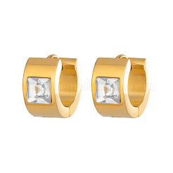 304 Stainless Steel Cubic Zirconia Hoop Earrings&nbsp;CN2977