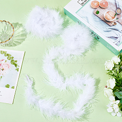 七面鳥の羽飾りアクセサリー  のための diy 衣装  ヘアアクセサリー  背景クラフト  ホワイト  2120x45~80mm&nbsp;AJEW-WH20018-91C