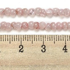 天然の白い貝殻で染めたビーズ連売り  ナゲット  ミスティローズ  2.5~3.5x3~3.5x2~3.5mm  穴：0.4mm  約139個/連  15.16''（38.5センチメートル）&nbsp;BSHE-Z005-03D