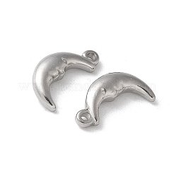 304ステンレスペンダント  ムーン  ステンレス鋼色  16x8x4mm  穴：1.4mm&nbsp;STAS-I330-060P