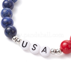 Natural Dyed Mashan Jade & Lapis Lazuli & Quartz Crystal Round Bead Stretch Bracelets for Women Men&nbsp;BJEW-TA00596