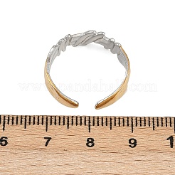 304 Stainless Steel Double Color Cuff Rings&nbsp;RJEW-S635-01GP-13