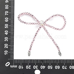 合金とガラスの蝶結びシャンデリア部品リンク  プラチナ  ラベンダーブラッシュ  71x66.5x8mm  穴：1x1.5mm&nbsp;PALLOY-D360-01F