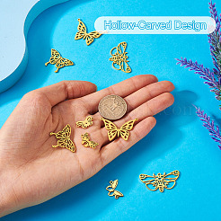 12Pcs 6 Styles 201 & 304 Stainless Steel & Stainless Steel Connector Charms&nbsp;STAS-TA0001-86