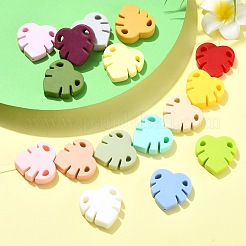 18Pcs 18 Colors Monstera Leaf Food Grade Eco-Friendly Silicone Beads&nbsp;SIL-CJ0002-76