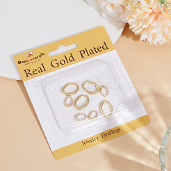 8Pcs 2 Styles Rack Plating Brass Spring Gate Rings&nbsp;KK-BBC0014-15
