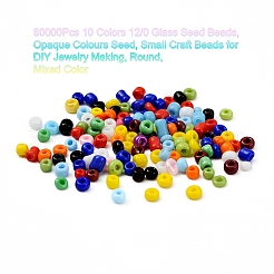 8000Pcs 10 Colors 12/0 Glass Seed Beads&nbsp;SEED-YW0001-33A