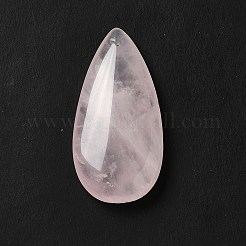 天然石ローズクォーツペンダント  ティアドロップチャーム  39~39.5x19~19.5x6.5~7mm  穴：1.2mm&nbsp;G-F731-04H