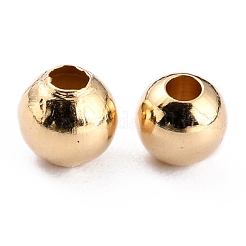 真鍮製スペーサービーズ  カドミウムフリー＆鉛フリー  長持ちメッキ  ラウンド  24KGP本金メッキ  3.5mm  穴：1.4mm&nbsp;KK-O133-010B-G