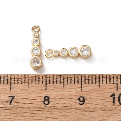 Brass Micro Pave Clear Cubic Zirconia Charms&nbsp;KK-C253-02A-G