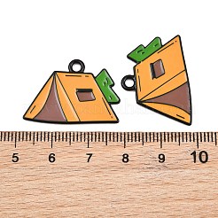 焼付塗装合金エナメルペンダント  テントチャーム  ディープスカイブルー  19x27x1mm  穴：2mm&nbsp;AL-CBA79B7-01EB-01