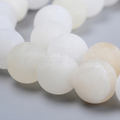 天然花翡翠（アフガニスタン翡翠）ビーズ連売り  艶消し  ラウンド  4mm  穴：1mm  約100個/連  16インチ（40.64cm）&nbsp;G-E266-12A-4mm