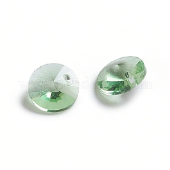 ガラスチャーム  多面カット  コーン  薄緑  8x4mm  穴：1~1.2mm&nbsp;X-RGLA-L026-A01