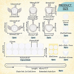 DIY Sublimation Blank Alloy Pendant Necklace Making Kit&nbsp;DIY-PH0022-70