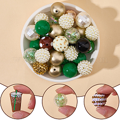 シリコンフォーカル＆アクリル＆樹脂＆ABSプラスチックイミテーションパールビーズ  ミックスカラー  18~30x16~20x8~20mm  穴：1~3.5mm&nbsp;DIY-SC0033-52