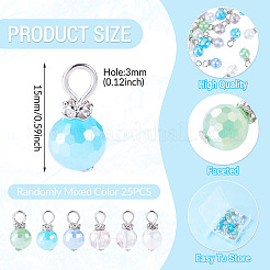 25Pcs Glass Pendants&nbsp;PALLOY-TAC0311