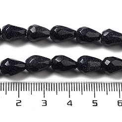 Synthetic Blue Goldstone Beads Strands&nbsp;G-P520-B24-01