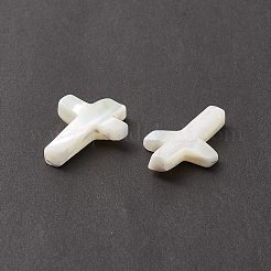 シェルペンダント  真鍮パーツ  クロス  29~30x21~22x3~5mm  穴：1.2mm&nbsp;SSHEL-E564-29A