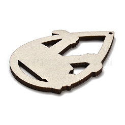 ウッドペンダント  ティアドロップ  クリスマステーマのチャーム  ボディ  54.5x34.5x2.5mm  穴：1.6mm&nbsp;WOOD-Z003-04C