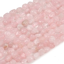 天然マダガスカル ローズクォーツビーズ連売り  ナゲット  タンブルストーン  ピンク  5~14x7~10x4~8mm  穴：1mm  約43~45個/連  15.47~15.75''（39.3~40センチメートル）&nbsp;X-G-Q060-E21-02