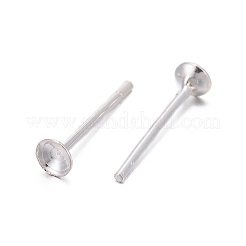 925スターリングシルバー製スタッドピアスパーツ  スタンプ925個付き  銀  12mm  ピン：0.7mm&nbsp;STER-S002-41