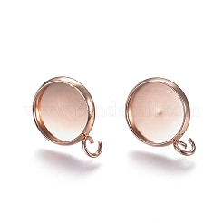 304 Stainless Steel Stud Earring Settings&nbsp;STAS-E484-64A-RG