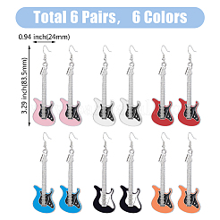 6 Pairs 6 Colors Alloy Enamel Dangle Earrings&nbsp;EJEW-FI0002-77