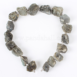 天然宝石ラブラドライトラフナゲットビーズ連売り  13~40x10~26x10~23mm  穴：2mm  約14~19個/連  16.54インチ&nbsp;G-E219-03