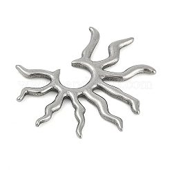 304ステンレススチールカボション  太陽  ステンレス鋼色  29.5x33x2mm&nbsp;LS-STAS-A105-02P