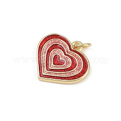 Valentine's Day Brass Red Enamel Pendants&nbsp;KK-D424-30A-G