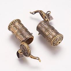 真鍮製祈り箱ペンダント  コラム  ブラッシングアンティークブロンズ  27x13.5x11mm  穴：4mm  インナー：8mm&nbsp;KK-K176-16AB