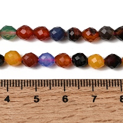 染色・加熱された天然瑪瑙ビーズ連売り  多面カット  ライス  ミックスカラー  6~6.5x5~6mm  穴：1.2mm  約58~62個/連  14.57''~14.76''（37~37.5センチメートル）&nbsp;G-K376-F21-01