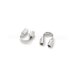 真鍮製U字カンU字金具  ニッケルフリー  プラチナ  4.5x4x1.5mm  穴：0.5mm&nbsp;KK-F916-07A-P