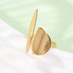 304 Stainless Steel Open Cuff Rings for Women&nbsp;RJEW-K321-02G
