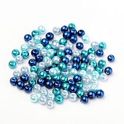 どこカリブブルーミックスパールカラーのガラスパールビーズ  ミックスカラー  6mm  穴：1mm  約200個/袋&nbsp;HY-X006-6mm-03