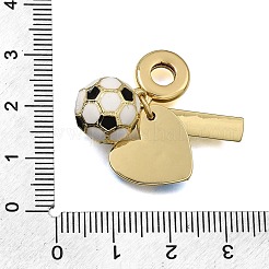 Football Theme Brass & Enamel European Dangle Charms&nbsp;KK-CBA8E93-01B