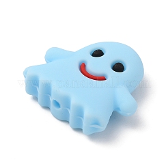 ゴースト食品グレードのシリコーンビーズ  ライトスカイブルー  23.5x25x7.5mm  穴：2mm&nbsp;SIL-WH0002-77C