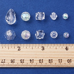 透明なアクリルビーズ  多面カット  混合図形  透明  6~17x6~11x6~11mm  穴：1~2mm  285個/箱&nbsp;TACR-FS0001-42
