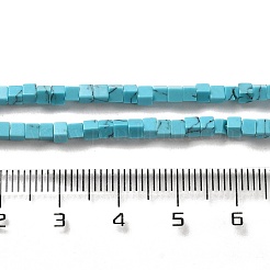 合成ターコイズビーズ連売り  キューブ  2~2.5x2.5~3.5x2.5~3mm  穴：0.4mm  約157~165個/連  14.96~15.75''（38~40センチメートル）&nbsp;G-B064-A47