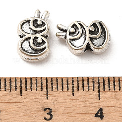 チベット風合金ビーズ  カドミウムフリー＆鉛フリー  眼形  アンティークシルバー  10.5x6x4mm  穴：1.8mm  約1099個/1000g&nbsp;PALLOY-M217-05AS