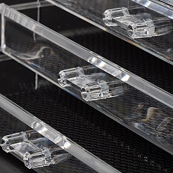 3プラスチックジュエリー収納ボックスコンパートメント  長方形  透明  140x245x110mm&nbsp;OBOX-O002-05