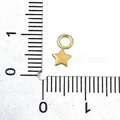 304ステンレススチールチャーム  イオンプレーティング（ip）  スター  14KGP本金メッキ  8.5x4.5x1.5mm  穴：2mm&nbsp;STAS-H233-14G