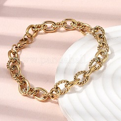 ユニセックス304ステンレススチールブレスレット＆ネックレス  イオンプレーティング（ip）  18KGP本金メッキ  600mm&nbsp;SJEW-L199-11G