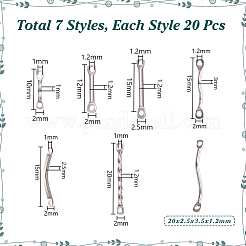 140Pcs 7 Styles 304 Stainless Steel Connector Charms&nbsp;STAS-UN0060-49